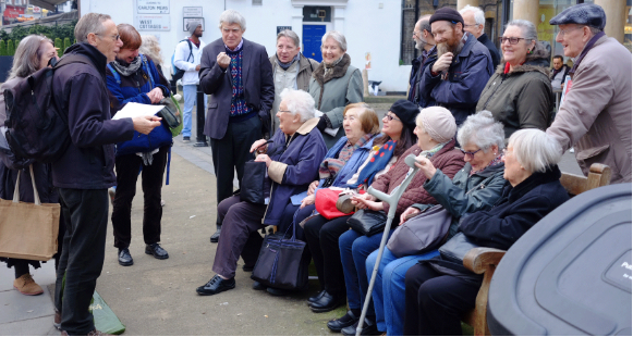 KOVE members on a bench-to-bench walk