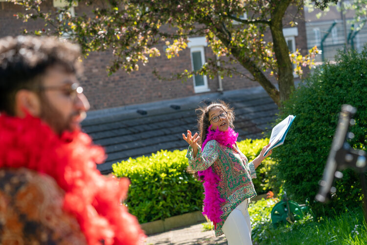 Singers from See Through Theatre perform for sheltered housing residents in Camden&nbsp;